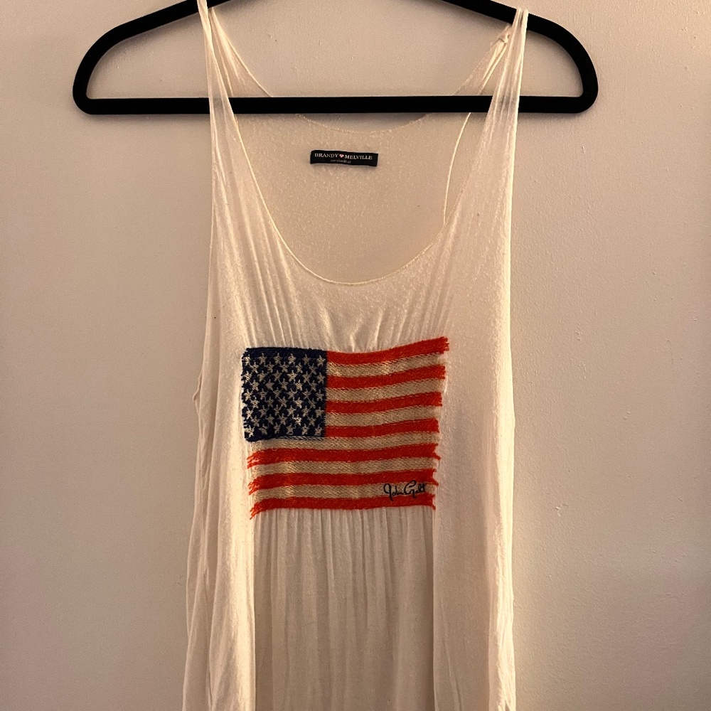 Brandy Melville John Galt American flag Knitted‎ tank